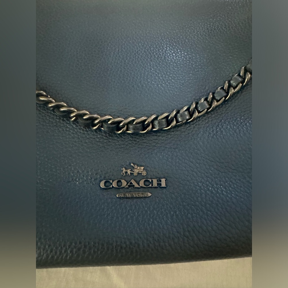 Dark Teal pebble crossbody purse - Coach never used